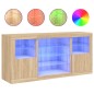 vidaXL Sideboard mit LED-Leuchten Sonoma-Eiche 142,5x37x67 cm vidaXL Sideboard mit LED-Leuchten Sonoma-Eiche 142,5x37x67 cm