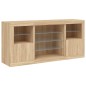 vidaXL Sideboard mit LED-Leuchten Sonoma-Eiche 142,5x37x67 cm vidaXL Sideboard mit LED-Leuchten Sonoma-Eiche 142,5x37x67 cm