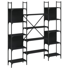 vidaXL Bücherregal Schwarz 155,5x24x166,5 cm Holzwerkstoff