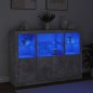 vidaXL Sideboards mit LED-Leuchten 3 Stk. Betongrau Holzwerkstoff vidaXL Sideboards mit LED-Leuchten 3 Stk. Betongrau Holzwerkstoff