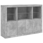 vidaXL Sideboards mit LED-Leuchten 3 Stk. Betongrau Holzwerkstoff vidaXL Sideboards mit LED-Leuchten 3 Stk. Betongrau Holzwerkstoff