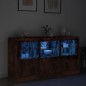 vidaXL Sideboard mit LED-Leuchten Räuchereiche 123x37x67 cm vidaXL Sideboard mit LED-Leuchten Räuchereiche 123x37x67 cm