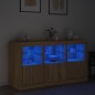 vidaXL Sideboard mit LED-Leuchten Sonoma-Eiche 123x37x67 cm vidaXL Sideboard mit LED-Leuchten Sonoma-Eiche 123x37x67 cm
