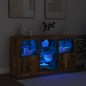 vidaXL Sideboard mit LED-Leuchten Räuchereiche 123x37x67 cm vidaXL Sideboard mit LED-Leuchten Räuchereiche 123x37x67 cm