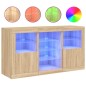 vidaXL Sideboard mit LED-Leuchten Sonoma-Eiche 123x37x67 cm vidaXL Sideboard mit LED-Leuchten Sonoma-Eiche 123x37x67 cm