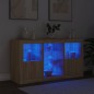 vidaXL Sideboard mit LED-Leuchten Sonoma-Eiche 123x37x67 cm vidaXL Sideboard mit LED-Leuchten Sonoma-Eiche 123x37x67 cm