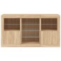 vidaXL Sideboard mit LED-Leuchten Sonoma-Eiche 123x37x67 cm vidaXL Sideboard mit LED-Leuchten Sonoma-Eiche 123x37x67 cm