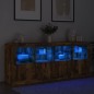 vidaXL Sideboard mit LED-Leuchten Räuchereiche 163x37x67 cm vidaXL Sideboard mit LED-Leuchten Räuchereiche 163x37x67 cm