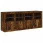 vidaXL Sideboard mit LED-Leuchten Räuchereiche 163x37x67 cm vidaXL Sideboard mit LED-Leuchten Räuchereiche 163x37x67 cm