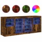 vidaXL Sideboard mit LED-Leuchten Räuchereiche 163x37x67 cm vidaXL Sideboard mit LED-Leuchten Räuchereiche 163x37x67 cm