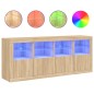 vidaXL Sideboard mit LED-Leuchten Sonoma-Eiche 163x37x67 cm vidaXL Sideboard mit LED-Leuchten Sonoma-Eiche 163x37x67 cm