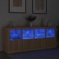 vidaXL Sideboard mit LED-Leuchten Sonoma-Eiche 163x37x67 cm vidaXL Sideboard mit LED-Leuchten Sonoma-Eiche 163x37x67 cm