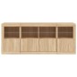 vidaXL Sideboard mit LED-Leuchten Sonoma-Eiche 163x37x67 cm vidaXL Sideboard mit LED-Leuchten Sonoma-Eiche 163x37x67 cm