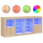 vidaXL Sideboard mit LED-Leuchten Sonoma-Eiche 163x37x67 cm vidaXL Sideboard mit LED-Leuchten Sonoma-Eiche 163x37x67 cm