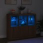 vidaXL Sideboards mit LED-Leuchten 3 Stk. Braun Eichen-Optik vidaXL Sideboards mit LED-Leuchten 3 Stk. Braun Eichen-Optik