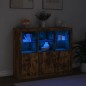 vidaXL Sideboards mit LED-Leuchten 3 Stk. Räuchereiche Holzwerkstoff vidaXL Sideboards mit LED-Leuchten 3 Stk. Räuchereiche Holzwerkstoff
