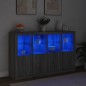 vidaXL Sideboards mit LED-Leuchten 3 Stk. Grau Sonoma Holzwerkstoff vidaXL Sideboards mit LED-Leuchten 3 Stk. Grau Sonoma Holzwerkstoff