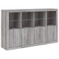 vidaXL Sideboards mit LED-Leuchten 3 Stk. Grau Sonoma Holzwerkstoff vidaXL Sideboards mit LED-Leuchten 3 Stk. Grau Sonoma Holzwerkstoff