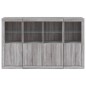 vidaXL Sideboards mit LED-Leuchten 3 Stk. Grau Sonoma Holzwerkstoff vidaXL Sideboards mit LED-Leuchten 3 Stk. Grau Sonoma Holzwerkstoff