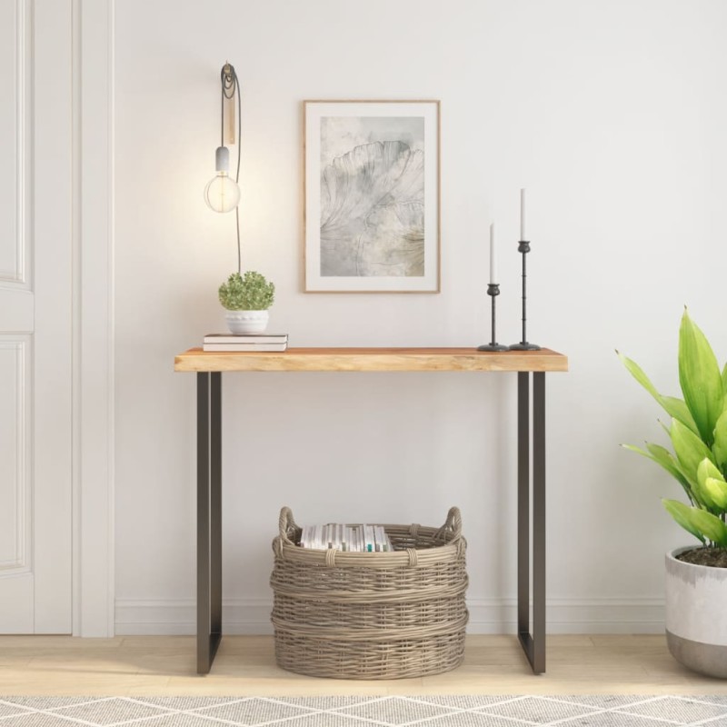 vidaXL Tischplatte 100x40x2,5cm Rechteckig Massivholz Akazie Baumkante vidaXL Tischplatte 100x40x2,5cm Rechteckig Massivholz Akazie Baumkante
