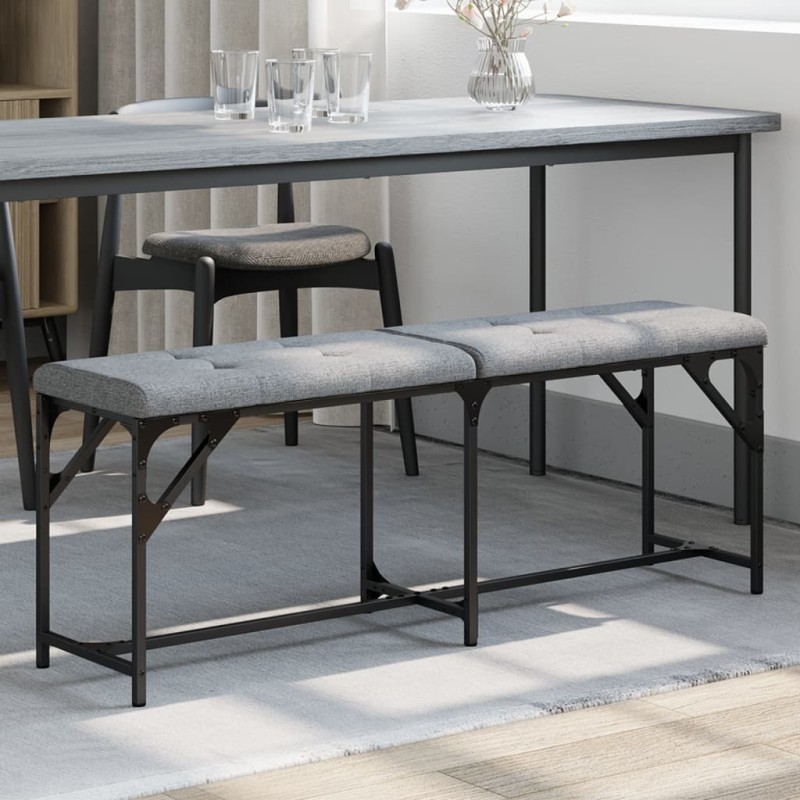 vidaXL Essbank Hellgrau 124x32x45 cm Stahl und Stoff vidaXL Essbank Hellgrau 124x32x45 cm Stahl und Stoff