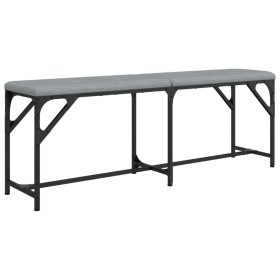 vidaXL Essbank Hellgrau 124x32x45 cm Stahl und Stoff