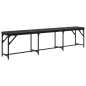 vidaXL Essbank Schwarz 186x32x45 cm Stahl und Kunstleder vidaXL Essbank Schwarz 186x32x45 cm Stahl und Kunstleder