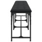vidaXL Essbank Schwarz 186x32x45 cm Stahl und Kunstleder vidaXL Essbank Schwarz 186x32x45 cm Stahl und Kunstleder