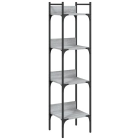 vidaXL Bücherregal 4 Böden Grau Sonoma 35x30x138,5 cm Holzwerkstoff