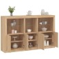 vidaXL Sideboard mit LED-Leuchten Sonoma-Eiche 162x37x100 cm vidaXL Sideboard mit LED-Leuchten Sonoma-Eiche 162x37x100 cm