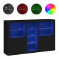 vidaXL Sideboard mit LED-Leuchten Schwarz 162x37x100 cm vidaXL Sideboard mit LED-Leuchten Schwarz 162x37x100 cm