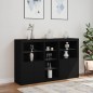 vidaXL Sideboard mit LED-Leuchten Schwarz 162x37x100 cm vidaXL Sideboard mit LED-Leuchten Schwarz 162x37x100 cm