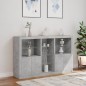 vidaXL Sideboard mit LED-Leuchten Betongrau 162x37x100 cm vidaXL Sideboard mit LED-Leuchten Betongrau 162x37x100 cm