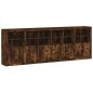 vidaXL Sideboard mit LED-Leuchten Räuchereiche 283x37x100 cm vidaXL Sideboard mit LED-Leuchten Räuchereiche 283x37x100 cm