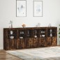 vidaXL Sideboard mit LED-Leuchten Räuchereiche 283x37x100 cm vidaXL Sideboard mit LED-Leuchten Räuchereiche 283x37x100 cm