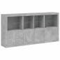 vidaXL Sideboard mit LED-Leuchten Betongrau 202x37x100 cm vidaXL Sideboard mit LED-Leuchten Betongrau 202x37x100 cm
