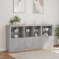 vidaXL Sideboard mit LED-Leuchten Betongrau 202x37x100 cm vidaXL Sideboard mit LED-Leuchten Betongrau 202x37x100 cm
