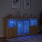 vidaXL Sideboard mit LED-Leuchten Sonoma-Eiche 202x37x100 cm vidaXL Sideboard mit LED-Leuchten Sonoma-Eiche 202x37x100 cm