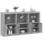 vidaXL Sideboard mit LED-Leuchten Betongrau 181,5x37x100 cm vidaXL Sideboard mit LED-Leuchten Betongrau 181,5x37x100 cm