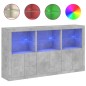 vidaXL Sideboard mit LED-Leuchten Betongrau 181,5x37x100 cm vidaXL Sideboard mit LED-Leuchten Betongrau 181,5x37x100 cm