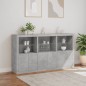 vidaXL Sideboard mit LED-Leuchten Betongrau 181,5x37x100 cm vidaXL Sideboard mit LED-Leuchten Betongrau 181,5x37x100 cm