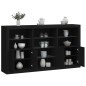 vidaXL Sideboard mit LED-Leuchten Schwarz 181,5x37x100 cm vidaXL Sideboard mit LED-Leuchten Schwarz 181,5x37x100 cm