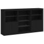 vidaXL Sideboard mit LED-Leuchten Schwarz 181,5x37x100 cm vidaXL Sideboard mit LED-Leuchten Schwarz 181,5x37x100 cm