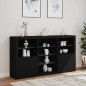 vidaXL Sideboard mit LED-Leuchten Schwarz 181,5x37x100 cm vidaXL Sideboard mit LED-Leuchten Schwarz 181,5x37x100 cm