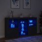 vidaXL Sideboard mit LED-Leuchten Schwarz 181,5x37x100 cm vidaXL Sideboard mit LED-Leuchten Schwarz 181,5x37x100 cm