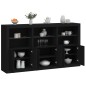 vidaXL Sideboard mit LED-Leuchten Schwarz 181,5x37x100 cm vidaXL Sideboard mit LED-Leuchten Schwarz 181,5x37x100 cm