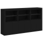 vidaXL Sideboard mit LED-Leuchten Schwarz 181,5x37x100 cm vidaXL Sideboard mit LED-Leuchten Schwarz 181,5x37x100 cm