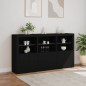 vidaXL Sideboard mit LED-Leuchten Schwarz 181,5x37x100 cm vidaXL Sideboard mit LED-Leuchten Schwarz 181,5x37x100 cm