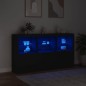 vidaXL Sideboard mit LED-Leuchten Schwarz 181,5x37x100 cm vidaXL Sideboard mit LED-Leuchten Schwarz 181,5x37x100 cm