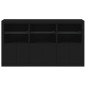vidaXL Sideboard mit LED-Leuchten Schwarz 181,5x37x100 cm vidaXL Sideboard mit LED-Leuchten Schwarz 181,5x37x100 cm